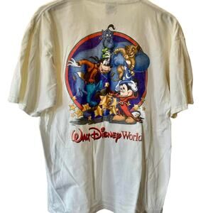 Vintage 90s Walt Disney World 25 Years with Genie, Simba, Goofy, Mickey Shirt XL